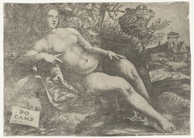 Venus reclinada en el paisaje de Domenico Campagnola