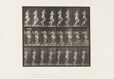 Placa 185. Saltando sobre el pie izquierdo, 1885 de Eadweard Muybridge