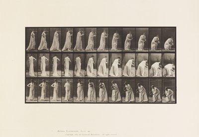 Placa 205. Cargando y agachándose con un jarrón, 1885 de Eadweard Muybridge