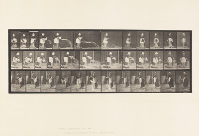 Placa 404. Vaciando un cubo de agua, 1885 de Eadweard Muybridge