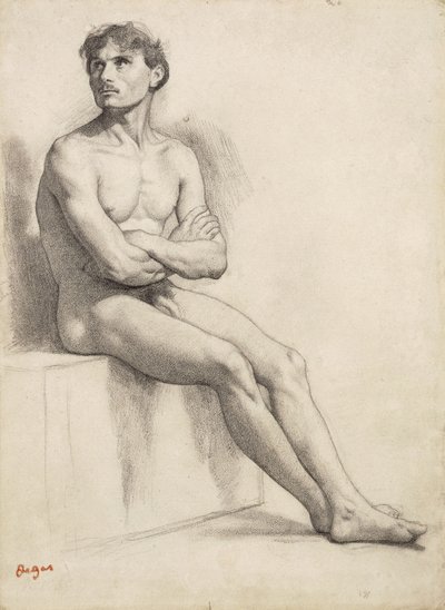 Hombre sentado, estudio desnudo de Edgar Degas