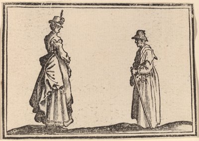 Dos mujeres de perfil de Edouard Eckman after Jacques Callot