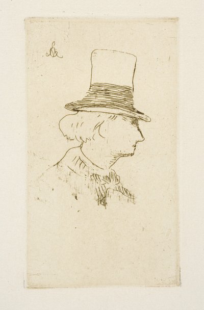 Baudelaire de perfil con sombrero, 1862 de Édouard Manet