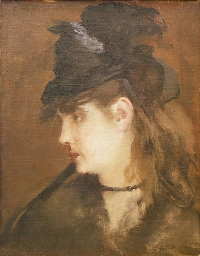 Berthe Morisot con un Sombrero Negro de Édouard Manet