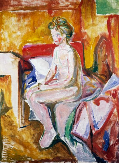 Desnudo al borde de la cama de Edvard Munch