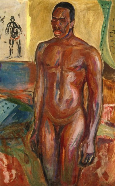 Africano desnudo de pie de Edvard Munch