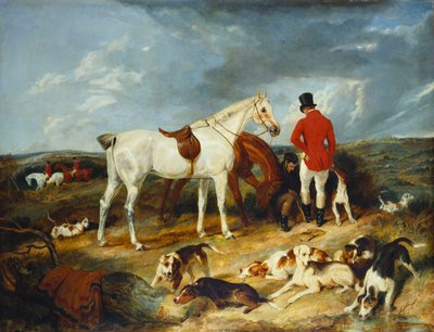 Cazadores y perros, 1823 de Edwin Landseer