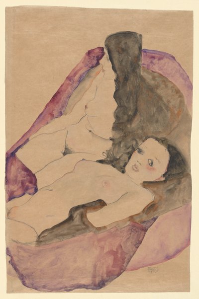 Dos Desnudos Reclinado de Egon Schiele