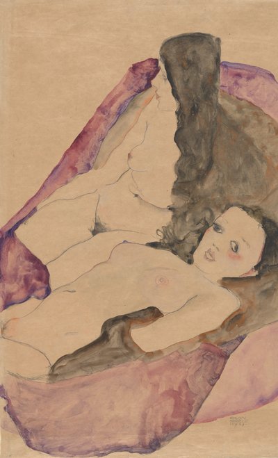 Dos desnudos reclinados, 1911 de Egon Schiele