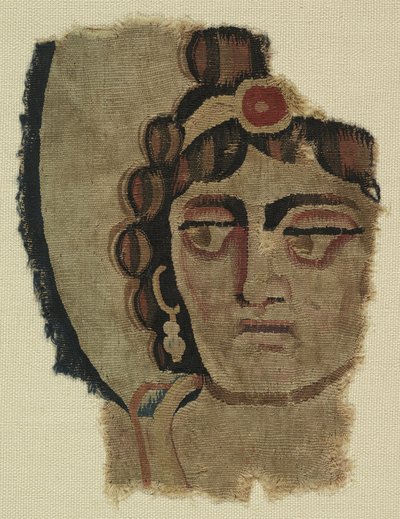 Fragmento de una cabeza de mujer, copto de Egyptian School