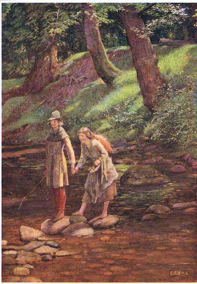 Rosalind y Celia (litografía) de Eleanor Fortescue Brickdale