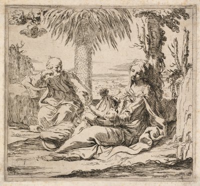 Descanso en la huida a Egipto de Elisabetta Sirani