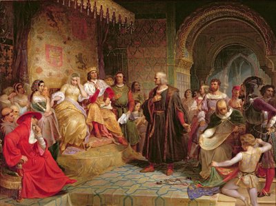 Colón ante la reina, 1843 de Emanuel Gottlieb Leutze