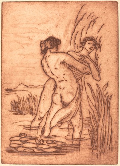 Pareja de Pie en el Agua de Emile Bernard