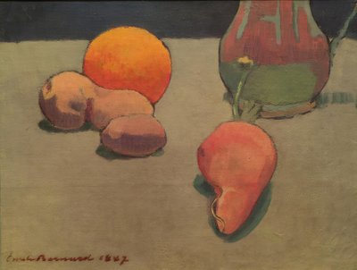 Naturaleza muerta con naranja de Emile Bernard