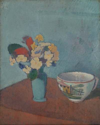 Jarrón con flores y taza de Emile Bernard