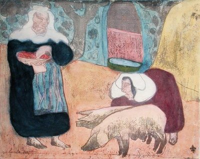 Mujeres con cerdos de Emile Bernard