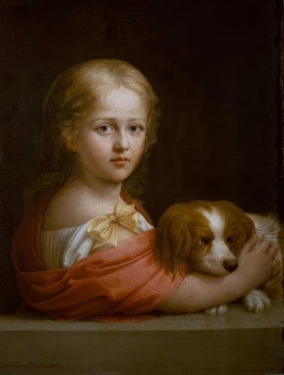 Una niña con un perro de Emilie Lachaud de Loqueyssie