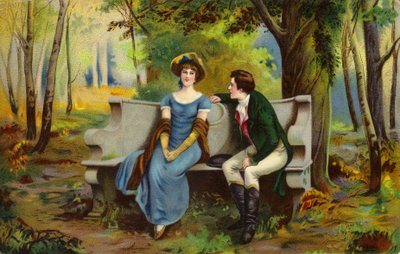 Pareja sentada en un sofá de dos plazas de English School