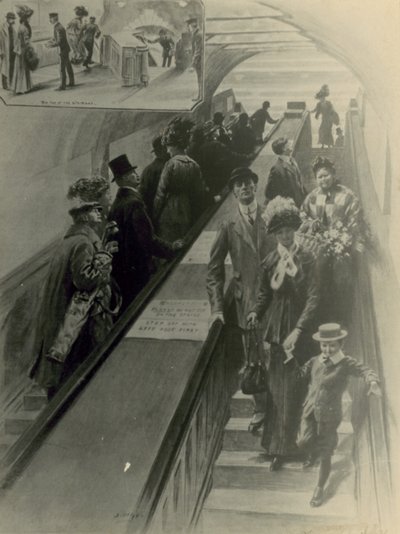 Escalera mecánica en la estación de Earls Court de English School