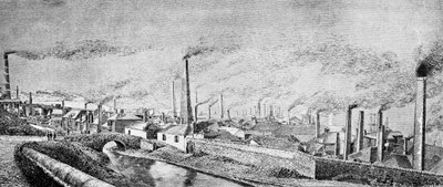 Hafod Copper Works (grabado) de English School