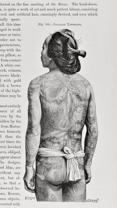 Hombre japonés tatuado de English School