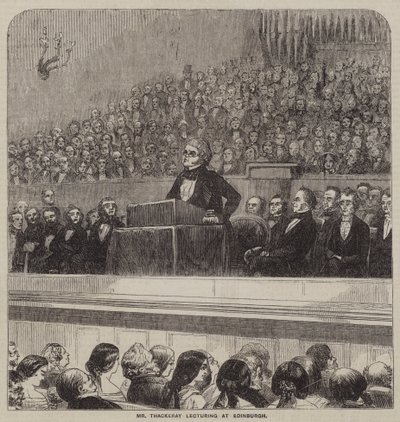 El Sr. Thackeray dando una conferencia en Edimburgo de English School