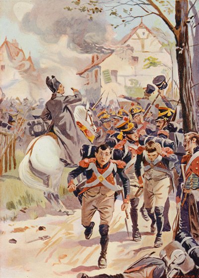 Napoleón en la batalla de Lutzen de English School