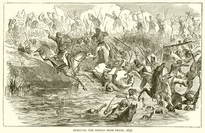 Persiguiendo a los Rebeldes desde Delhi, 1857 de English School