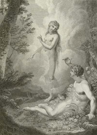 Escena de El Paraíso Perdido, de John Milton de English School