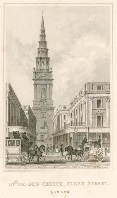 Iglesia de St Brides, Fleet Street, Londres de English School