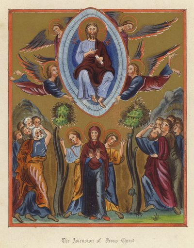 La Ascensión de Jesucristo (lito de color) de English School