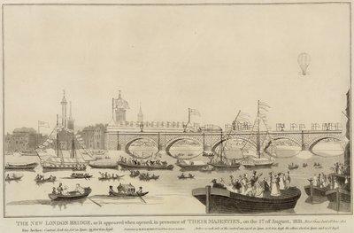 El nuevo Puente de Londres, 1 de agosto de 1831 de English School