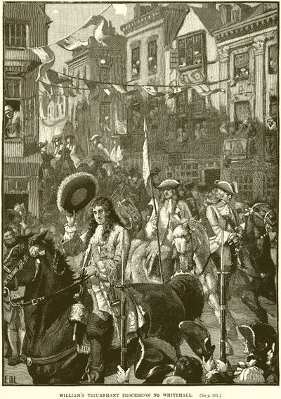 Procesión triunfal de William hacia Whitehall de English School