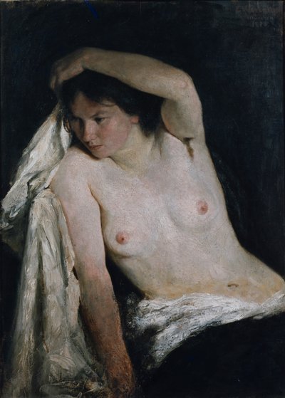 Mujer semidesnuda de Erik Theodor Werenskiold