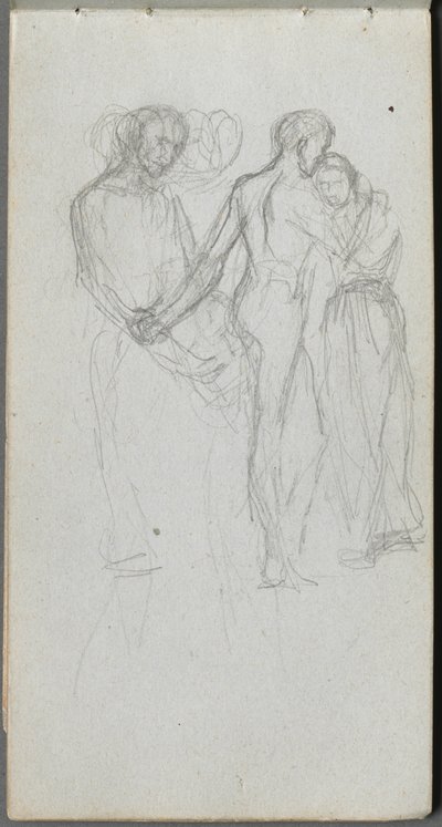 Sketchbook, page 10: Figures Embracing de Ernest Meissonier