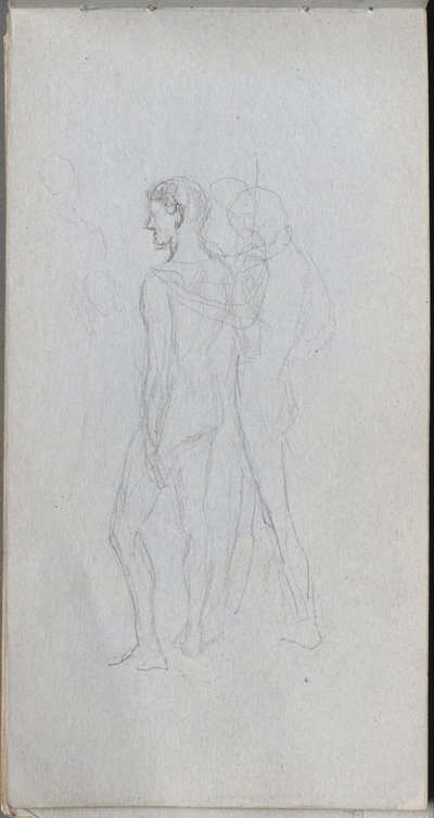 Cuaderno de bocetos, página 92: Dos desnudos de Jean Louis Ernest Meissonier