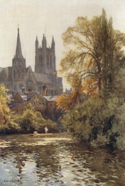 El Leam en Leamington (litografía en color) de Ernest William Haslehust