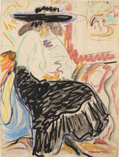 Mujer sentada en el estudio de Ernst Ludwig Kirchner