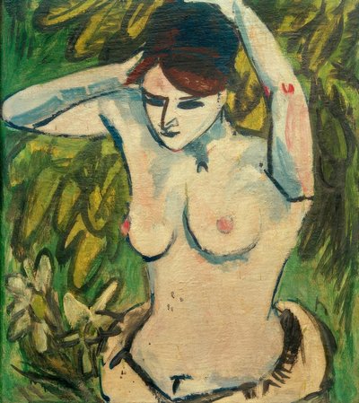 Medio desnudo con los brazos levantados de Ernst Ludwig Kirchner