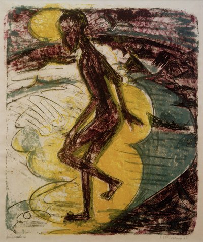 Hombre entrando al mar de Ernst Ludwig Kirchner