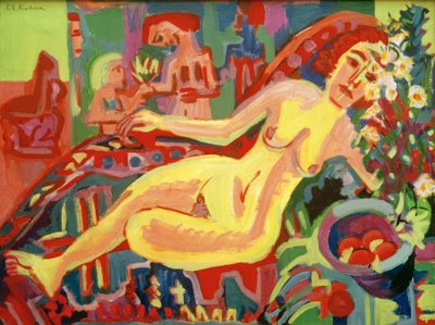 Niña desnuda en diván de Ernst Ludwig Kirchner