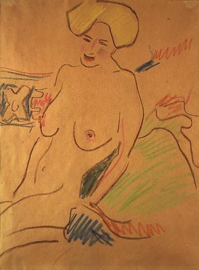 Desnudo sentado, c.1907 de Ernst Ludwig Kirchner