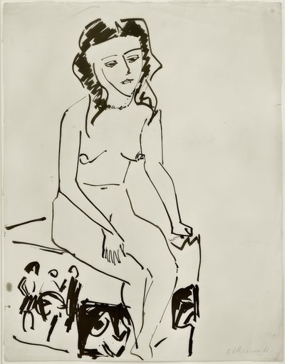 Desnudo femenino sentado de Ernst Ludwig Kirchner