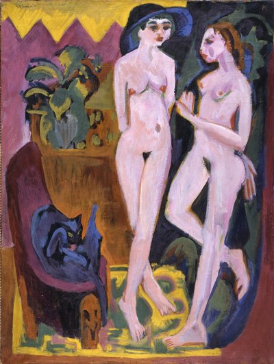 Dos desnudos en una habitación de Ernst Ludwig Kirchner