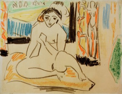 Desnudo femenino en el espejo de Ernst Ludwig Kirchner