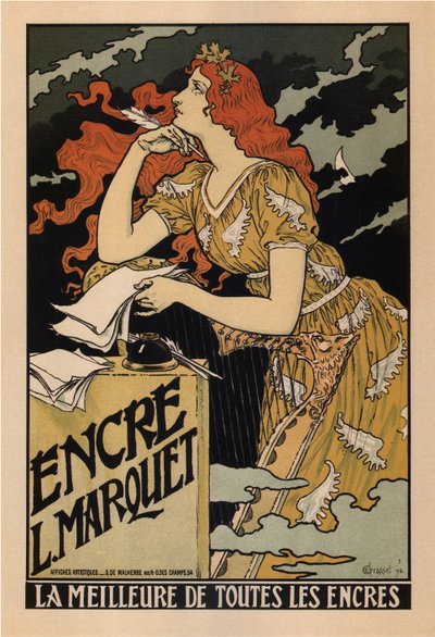 Cartel de Encre L. Marquet, 1892 de Eugene Grasset