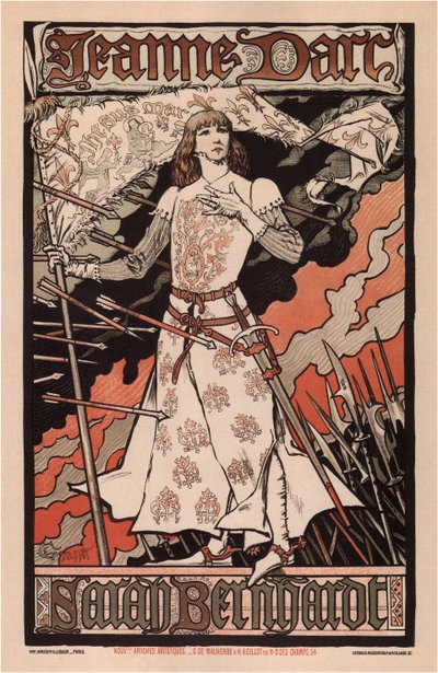 Sarah Bernhardt como Juana de Arco, 1893 de Eugene Grasset