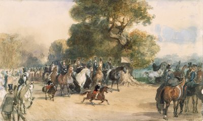 Escena en Hyde Park, c. 1850 de Eugene Louis Lami