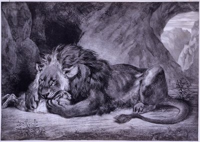 león de atlas de Eugène Delacroix